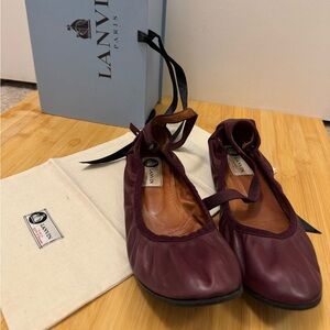Lanvin Deep Burgundy Flats